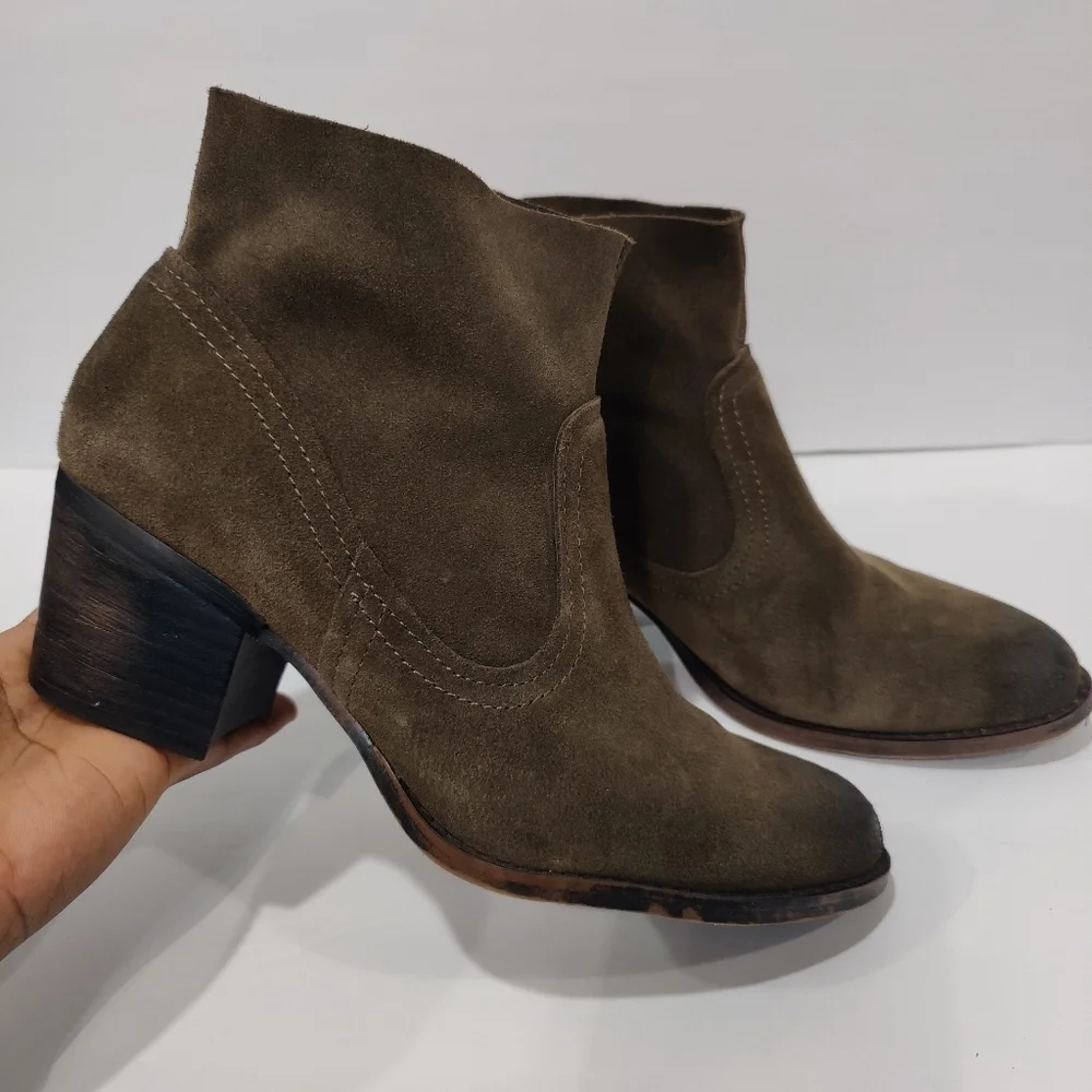 Soho Cobbler Genuine SUEDE Ankle Boot Olive Green